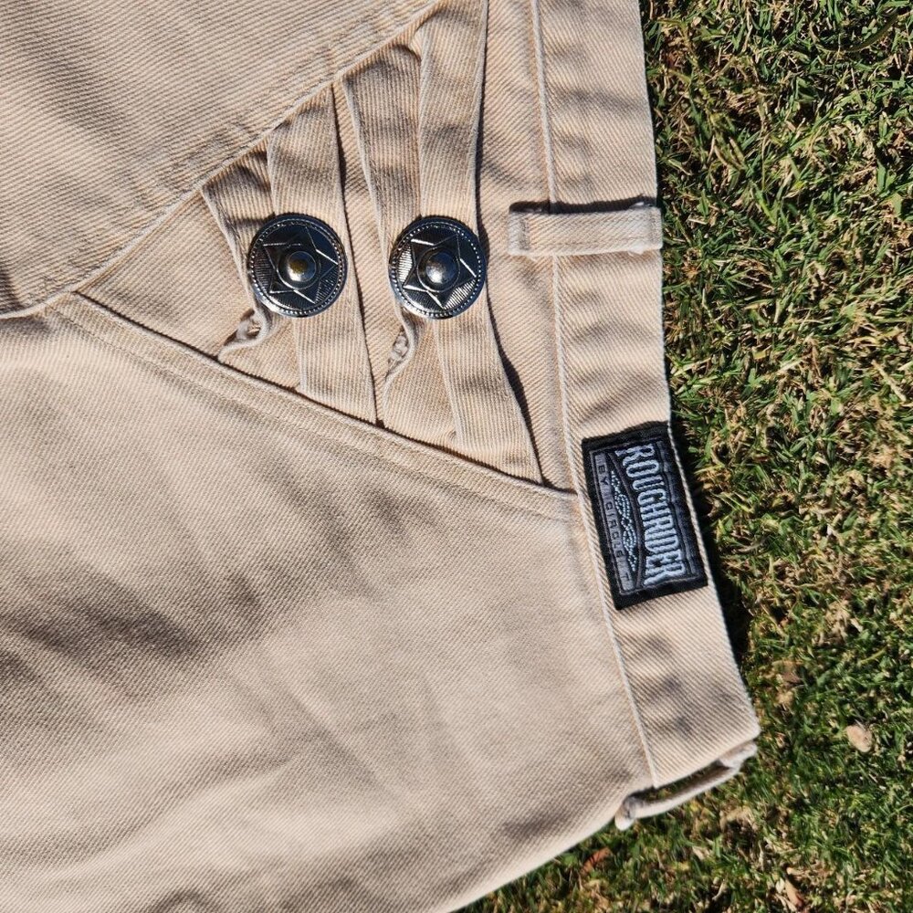 Vintage Roughrider Beige Western 90s Denim Jeans !!! - Picture 7 of 8